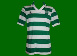 Sporting 1985 1986 1987 Jordao hooped green white jersey n 11